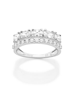 SILVER 925 FOREVER DOUBLE BAND RING