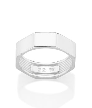 SILVER 925 MEN'S FACETED RING