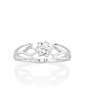 SILVER 925 WILDFLOWER SOLITAIRE RING