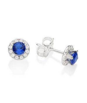 SILVER 925 SOMETHING BLUE STUD EARRINGS