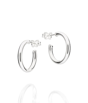 SILVER 925 MEDIUM HOOP EARRINGS