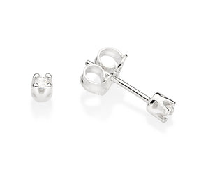 SILVER 925 SMALL SOLITAIRE STUD EARRINGS