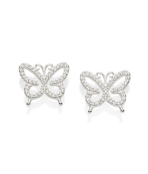 SILVER 925 BUTTERFLY STUD EARRINGS