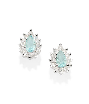 SILVER 925 SOMETHING BLUE STUD EARRINGS