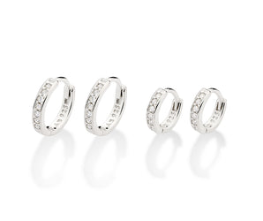 SILVER 925 SHINY HUGGIE EARRING KIT