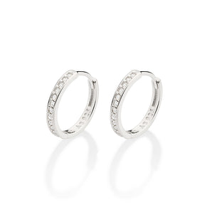 SILVER 925 SHINY HOOP EARRINGS