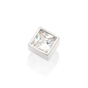 SILVER 925 MEN'S ZIRCONIA STUD EARRING
