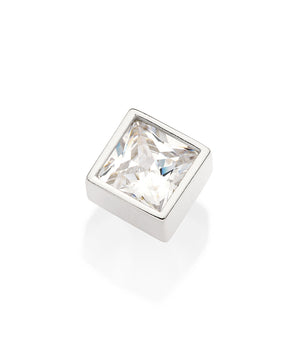 SILVER 925 MEN'S ZIRCONIA STUD EARRING