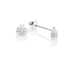 SILVER 925 LADY BUG STUD EARRINGS
