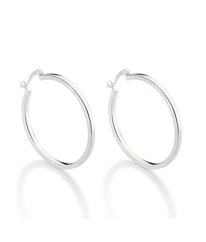 SILVER 925 PLAIN HOOP EARRINGS
