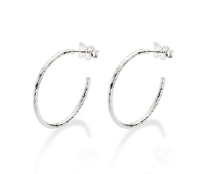 SILVER 925 SMALL TWISTED HOOP EARRINGS