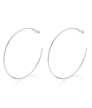SILVER 925 LARGE EVERYDAY HOOP EARRINGS