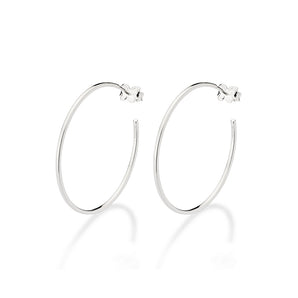SILVER 925 ESSENTIAL LARGE SQUARE HOOP EARRINGS