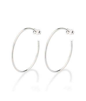SILVER 925 ESSENTIAL LARGE SQUARE HOOP EARRINGS