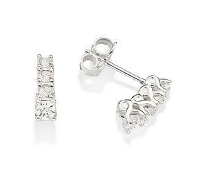SILVER 925 STUDDED STICK EARRINGS