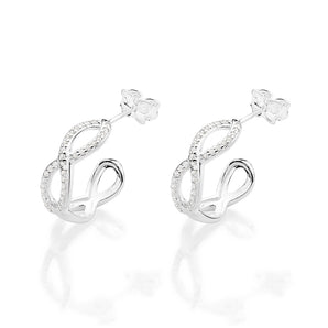 SILVER 925 INFINITY SIGN HOOP EARRINGS