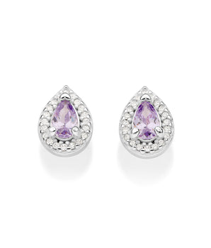 SILVER 925 PINK PEARL STUD EARRINGS