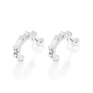 SILVER 925 TIMELESS HUGGIE EARRINGS