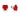 SILVER 925 RED HEART BUTTON EARRINGS