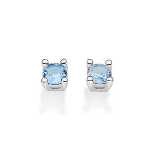 SILVER 925 CLASSIC GLOW STUD EARRINGS IN LIGHT BLUE