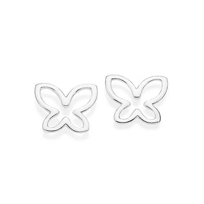 SILVER 925 HOLLOW ROMMANEL BUTTERFLY STUD EARRINGS