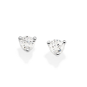 SILVER 925 CLASSIC GLOW STUD EARRINGS IN WHITE