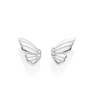 SILVER 925 HALF-AND-HALF BUTTERFLY WING EARRINGS
