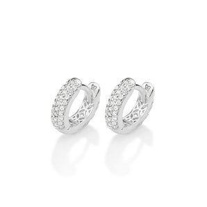 SILVER 925 RADIANCE HUGGIE EARRINGS