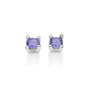 SILVER 925 CLASSIC GLOW STUD EARRINGS IN PURPLE