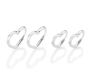 SILVER 925 HEART HUGGIES EARRING KIT