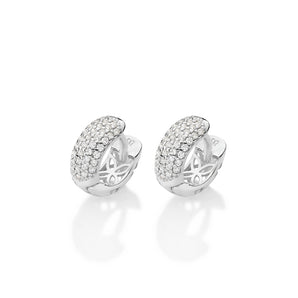 SILVER 925 CLASSIC STUDDED HUGGIE EARRINGS