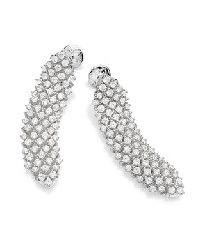 SILVER 925 PAVÉ STATEMENT MAXI EARRINGS