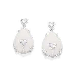 SILVER 925 HEART OF DEVOTION STATEMENT EARRINGS