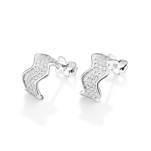 SILVER 925 RICKRACK HUGGIE EARRINGS