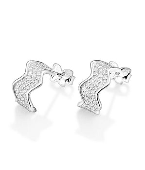 SILVER 925 RICKRACK HUGGIE EARRINGS