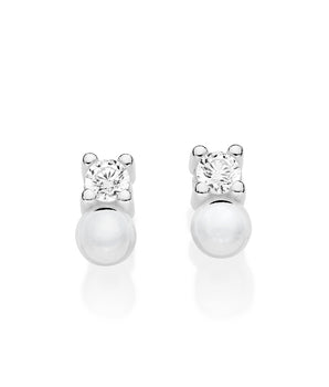 SILVER 925 MORNING DEW STUD EARRINGS