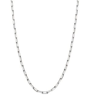 SILVER 925 LONG PAPER CLIP LINK CHAIN - 60CM