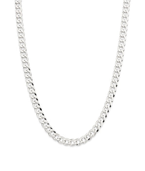SILVER THICK CURB LINK CHAIN LARGE
