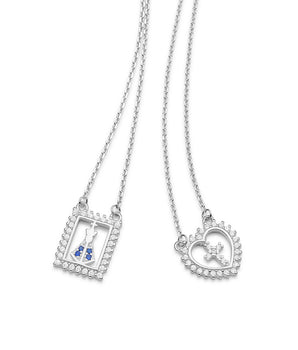 SILVER 925 HEARTS OF FAITH SCAPULAR NECKLACE