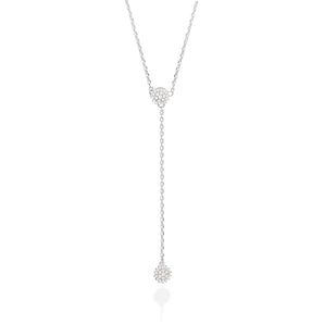 SILVER 925 SPARKLING CHAIN TIE NECKLACE