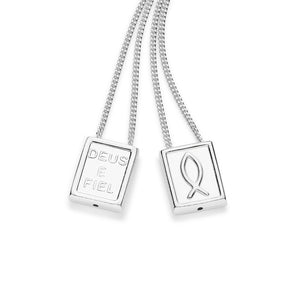 SILVER 925 ICHTHYS SCAPULAR NECKLACE