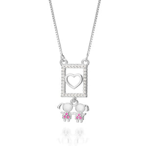 SILVER 925 GIRL MOM NECKLACE