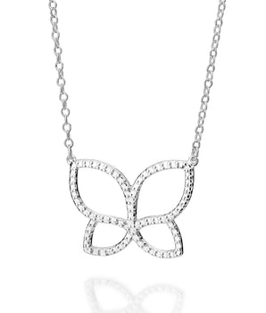 SILVER 925 ROMMANEL BUTTERFLY NECKLACE
