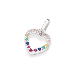 SILVER 925 COLORFUL HEART PENDANT