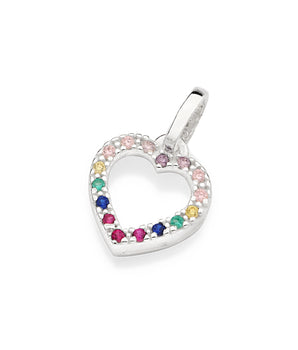 SILVER 925 COLORFUL HEART PENDANT
