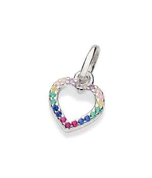 SILVER 925 COLORFUL HEART PENDANT