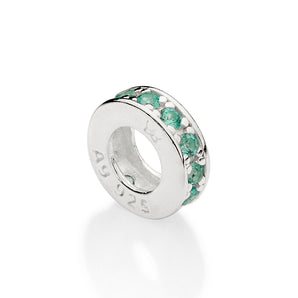 SILVER 925 STOPPED CHARM IN GREEN