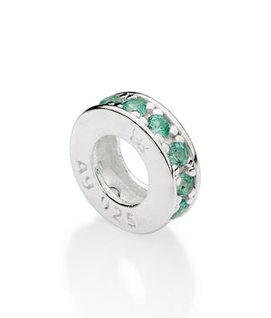 SILVER 925 STOPPED CHARM IN GREEN