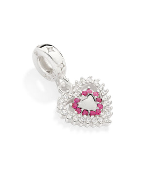 SILVER 925 STUDDED HEART CHARM