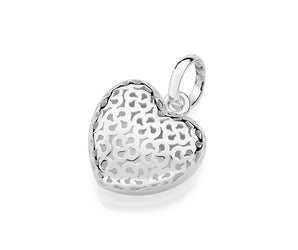 SILVER 925 HOLLOW DESIGN HEART PENDANT